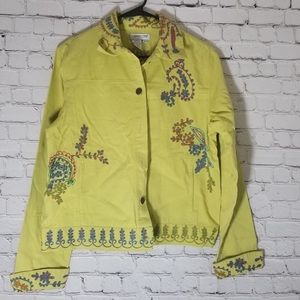 Coldwater Creek M Green denim detailed jacket